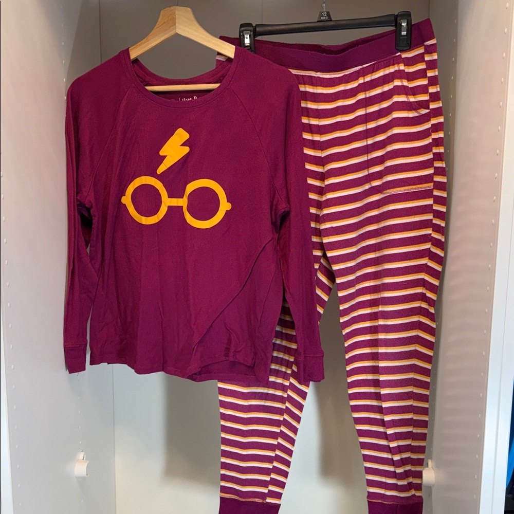Harry Potter Wizard Glasses Pajama Set - Purple and Yellow